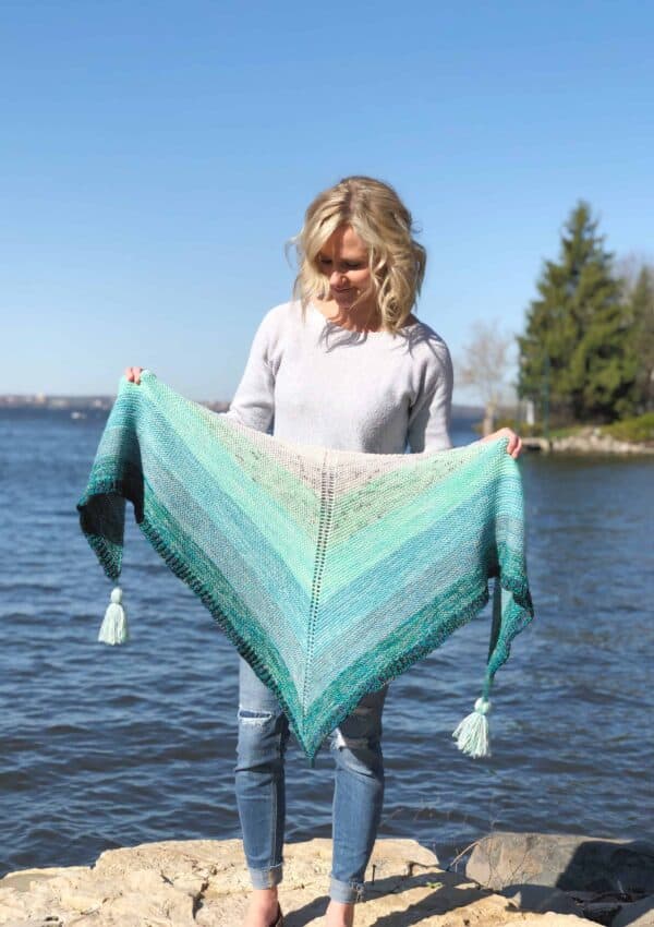 Melted Sea Shawl – Free Knitting Pattern