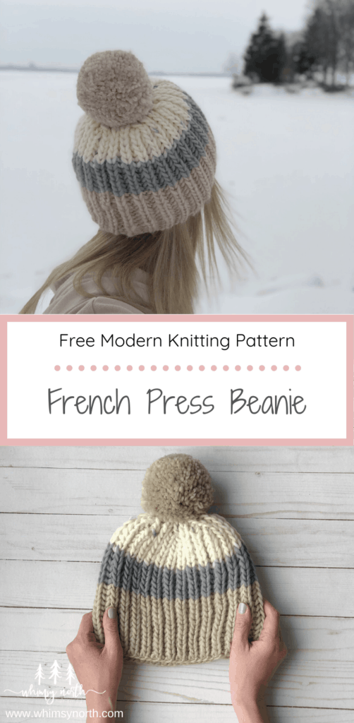 PATTERN: Monogram Beanie Beginner Friendly Knit Ribbed 