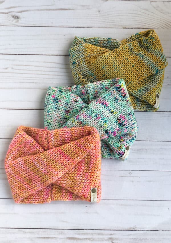 Colorful Twist Headband – Free Addi Knitting Machine Pattern