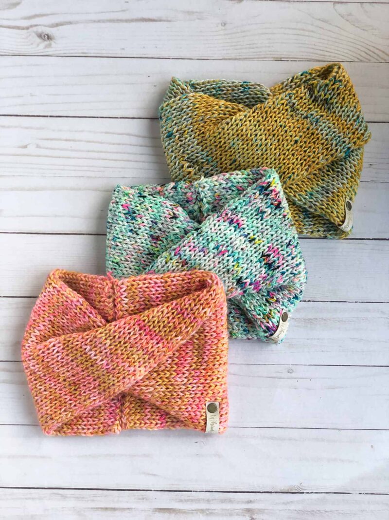 Colorful Twist Headband – FREE Addi Knitting Machine Pattern
