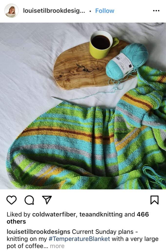knit temperature blanket