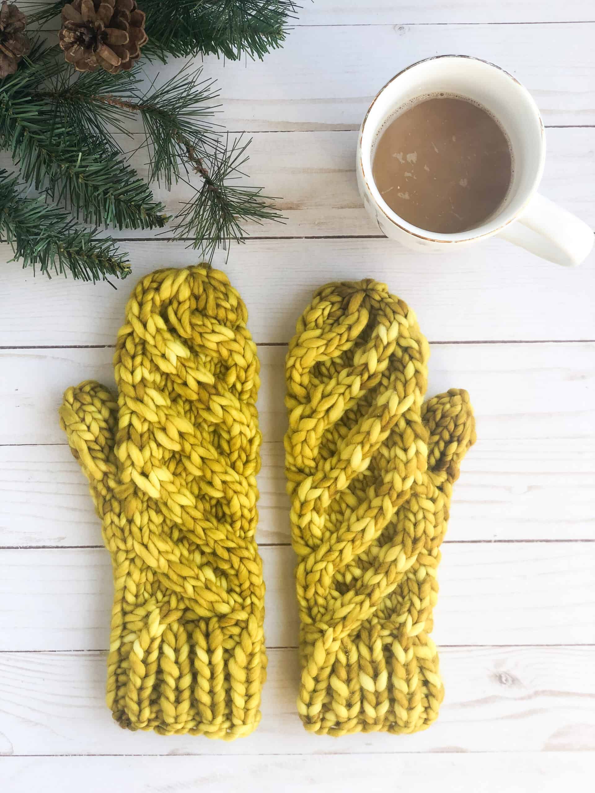 Peppermint Swirl Mittens – FREE Cable Mittens Knitting Pattern