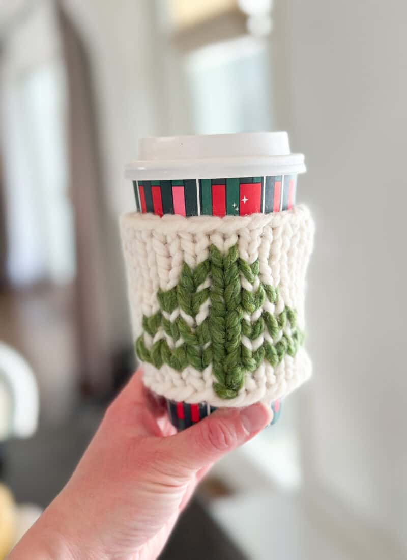 Free coffee cozy knitting pattern