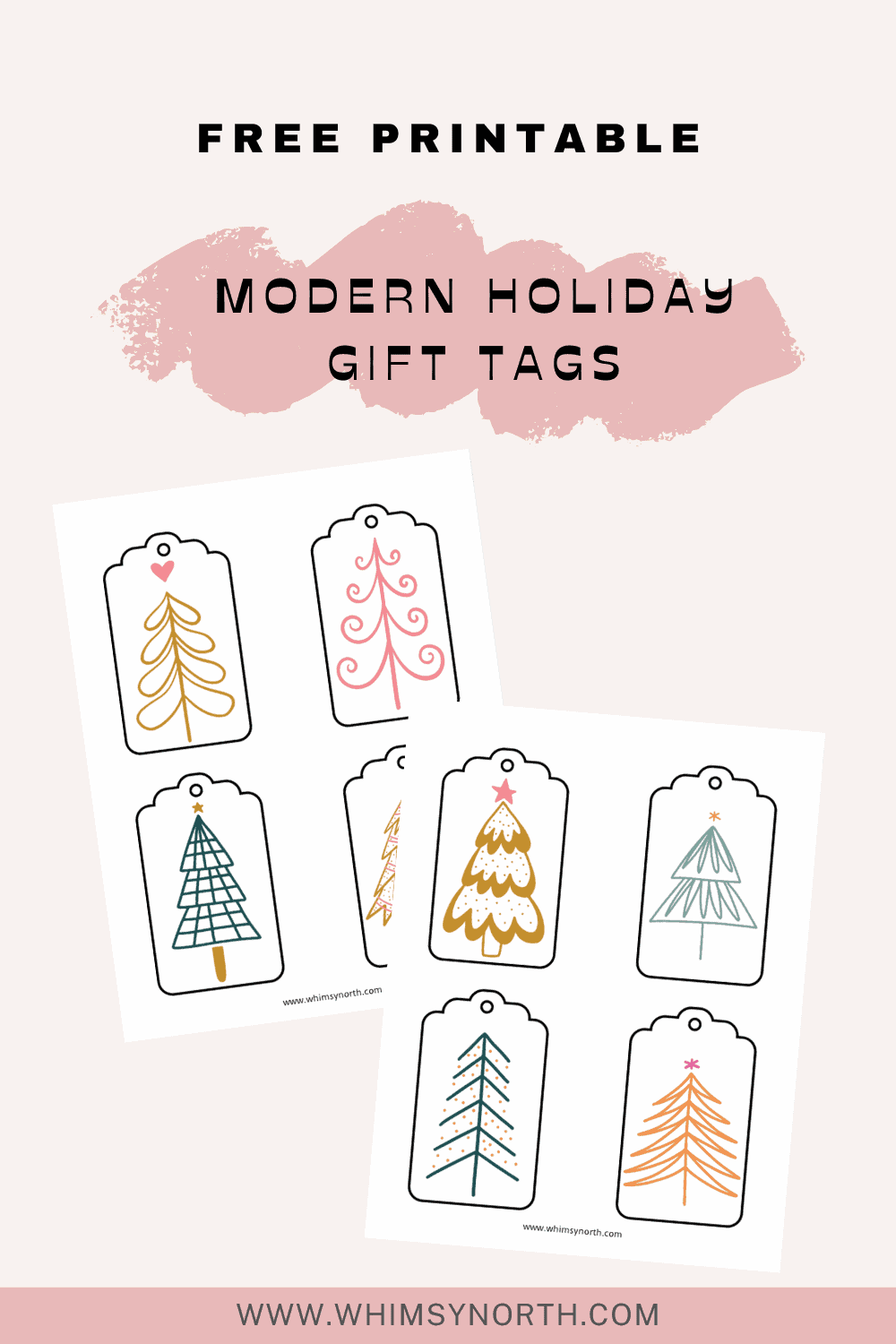 Modern Holiday Gift Tags – Free Printable